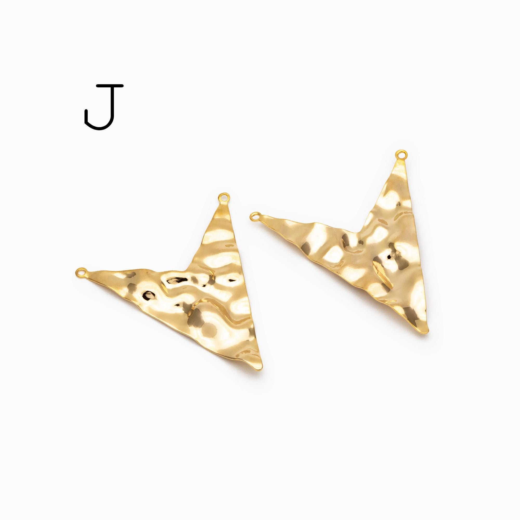 10pcs Gold/ Silver Tone Hammered Geometric Charms , Gold/ Rhodium plated Brass, Polished Earring Pendants (GB-402)